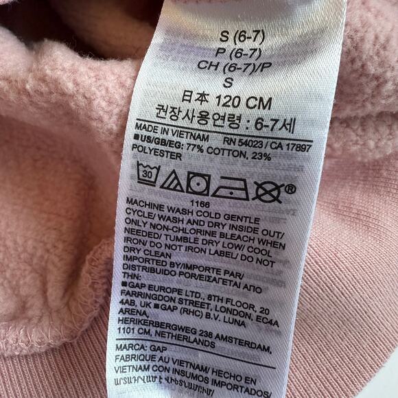 Gap Kids Pink VinatgeSoft Hoodie & Baggy Wide Leg Sweatpants S (6-7) - Picture 8 of 15